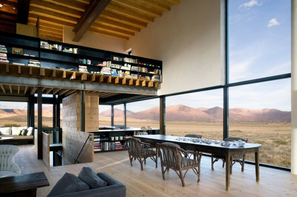 Inside Outpost, an artist's residence in Idaho by Tom Kundig.