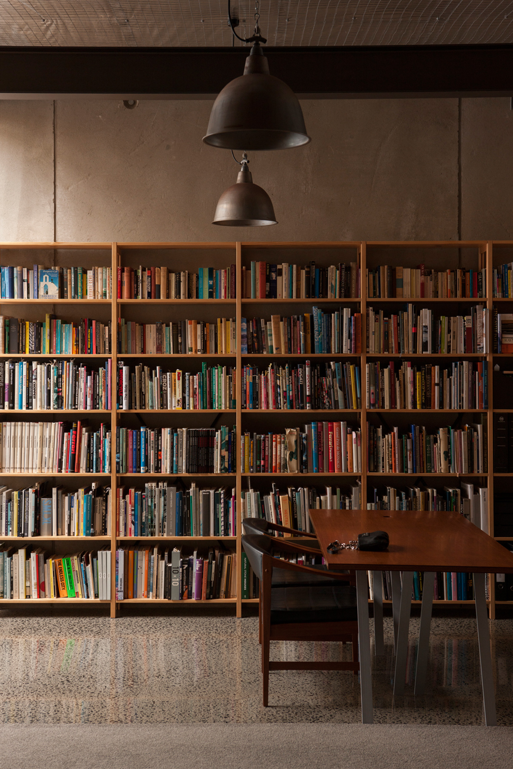 Bookshelves in Andrea's top-floor office. 